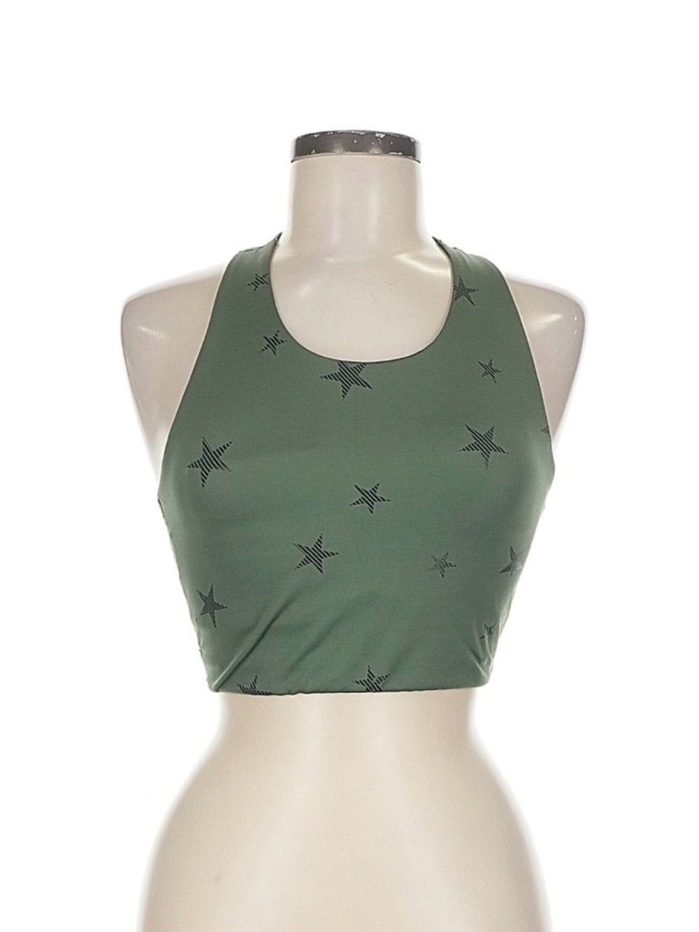 GAP Olive Green Star-Print Racerback Sports Bralette